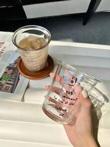 1 Buah Gelas Kaca Flip-Rim Minimalis Gaya INS yang Sangat Menarik, Kapasitas 330ml, Gelas Susu, Jus, Kopi, Air, dan Minuman Serbaguna yang Kreatif, Cocok untuk Restoran, Dapur, dan Kantor - MultiWarna - View 13