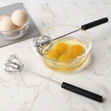 1pc/3pcs Stainless Steel Baking Tool Set, Fine Mesh Flour Sifter, Egg Yolk Separator, 10-Inch Semi-Automatic Egg Beater, For Cake Baking, Cooking And Dessert Making Egg Mixer Powder Filtration Tool - View 4