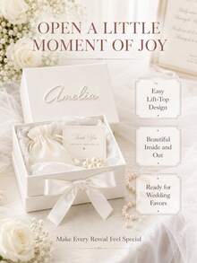 1pc Customized Name Gift Box, Personalized Text Luxury Gift Box With Ribbon, Magnetic Closure Bridesmaid/Proposal Box, Empty Gift Box, Birthday Gift - Multicolor - View 8