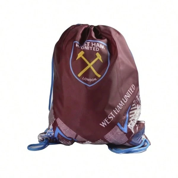 West Ham United FC FC Vector Gym Drawstring Bag - Claret/Yellow/Blue - View 1