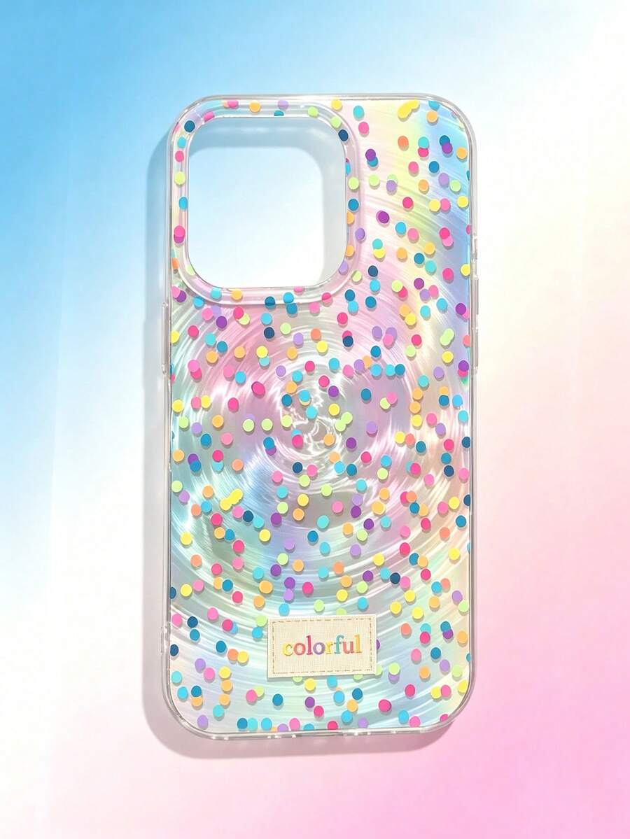 1件全息漩渦透明彩繪手機殼 防摔波點彩繪款 相容 Apple 17Promax/16Pro/15plus/14Promax/13Pro/12Promax/11 保護殼 - 彩色 - 查看 1