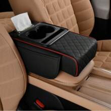 Car Center Console Armrest Storage Box, Car Armrest Organizer, Armrest Height Extension Pad With Cup Holder, Armrest Storage Organizer - Multicolor - View 10