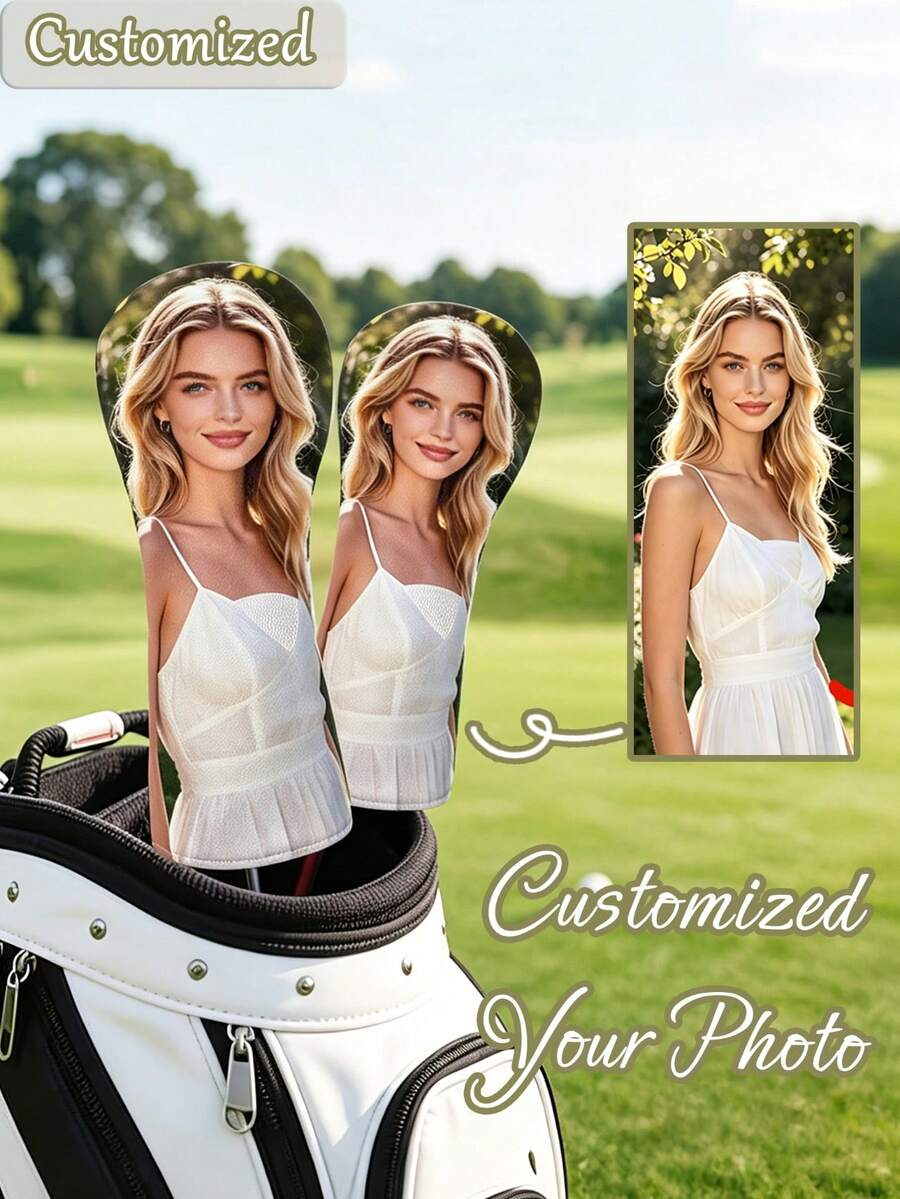 Customized Golf Bag, Personalized Fashion Golf Bag, Personalized Photo Golf Club Headcover, Customized Pattern Golf Club Protective Cover, Fun Customized Golf Bag Accessories - Multicolor - View 1