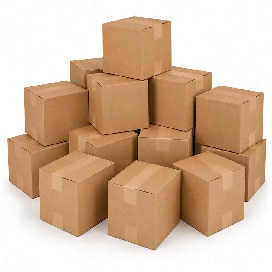 Kit 50 Caixas Papelão 20x20x20  Ondulado Resistente Ecommerce - Quadrado - Visão 1