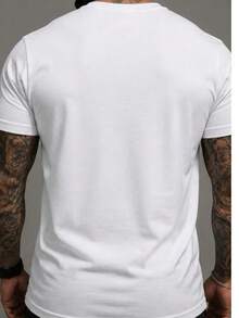 Camiseta Masculina Branca | Estampa Guarda-Sóis Coloridos | Casual Streetwear Premium - Branco - Visão 5