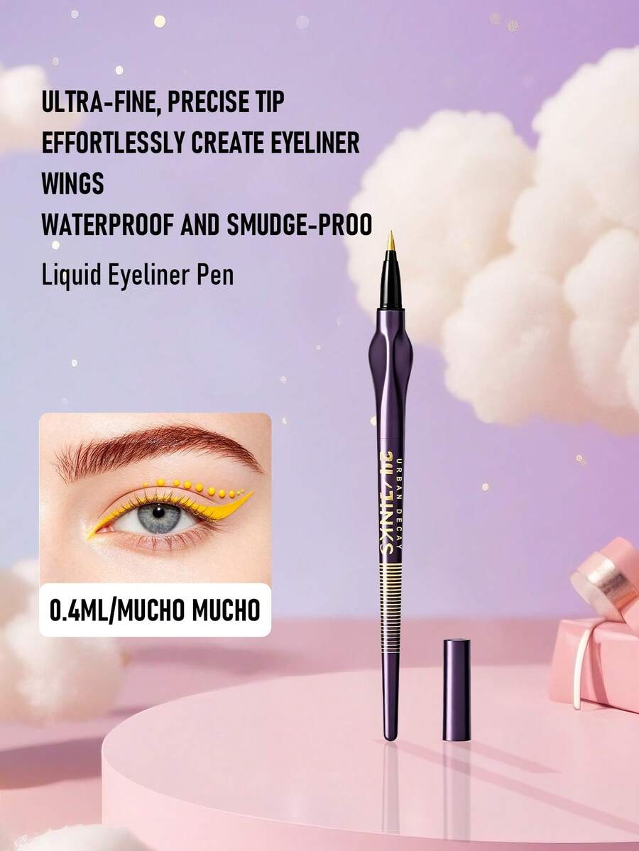 Urban Decay 24/7 Inks 人體工學液體眼線筆 #Mucho Mucho(霧面黃,毛氈筆尖)0.4ml/0.01oz | 防水 | 防暈染 | 細筆尖精準畫線 | 人體工學手柄 | 長效持久 | 霧面與珠光妝效打造濃郁眼線 - Mucho Mucho - 查看 1