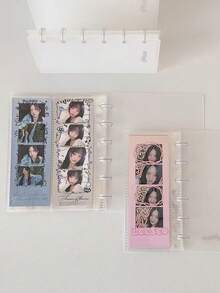 1pc Life 4-Grid Loose-Leaf Card Album Student Sticker Storage Mushroom Snap Photo Album Idol 4-Grid Photo Album - A - View 8