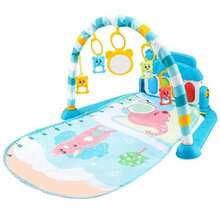 Alfombra de juegos para bebés, soporte paraúsica, alfombra de piano, gimnasio para gatear, juguetes educativos para la educación temprana, regalo para el crecimiento del recién nacido. - Azul - Ver 4