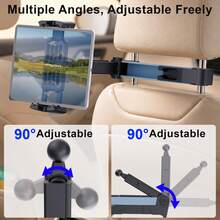 xnyocn Universal Car Headrest Mount, Suitable For Tablets And Smartphones, Multi-Functional, Foldable, Adjustable Angle, One-Hand Operation, Portable Backseat Headrest Bracket - Black HZ03H-pZ10L - View 6