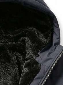 Men's Autumn/Winter Outdoor Thermal Lined Thick Jacket, Solid Color Detachable Hood Sport Jacket, Gift For Husband, Father, Friend - Grey - View 9