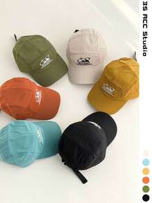 1pc Women's Soft Top Letter Embroidered Yellow Baseball Cap, Spring/Summer New Style, Quick-Dry Breathable Sun Protection Duck Bill Hat, Colorblock Summer Thin UV Protection Hat - Unlimited Letter Patch Baseball Cap - View 12