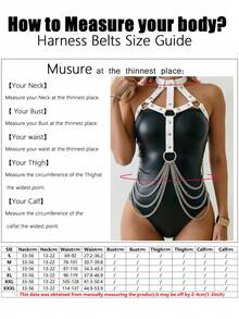 1pc Women's White Punk Halter Tassel Multi-Layer Chain Sexy Chain Bustier Personalized One-Piece Bondage Waist Belt Suitable For Carnival Party Or Nightclub Dance - White - View 5