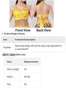 Bohemian Floral Rhinestone Fringe Halter Crop Top With Irregular Glitter Mesh Coin Skirt For Beach Trips, Island Vacations & Desert Music Festivals (Available In Multiple Colors) - Multicolor - View 7