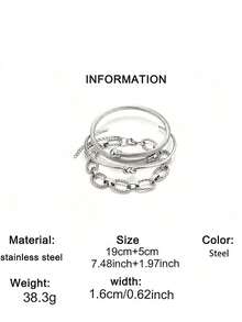 3pcs Fashion 18K Gold Plated Stainless Steel Women's Bracelet Set, Designed For Women With Adjustable Size, Decorated With Wrapped Rope Elements, Elegant Style Suitable For Daily Wear, Dating, Vacation Outfits, And Holiday Gifts, Can Be Worn Individually/Stacked, Multiple Ways To Wear - Adjustable Bracelet - View 7