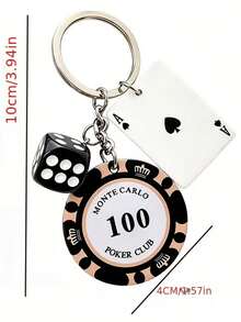 1pc Creative Keychain, Double-Sided Colorful Printed Good Luck Pendant Keychain, Bag Charm Keychain, Gift For Friends - Multicolor - View 2