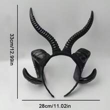 1pc/Fashionable Creative Realistic Ram Horn Headband, Devil Costume Prop Dark Style Headband Succubus Accessory, Suitable For Party Makeup Ball Costume Headband,Halloween - Pink - View 9