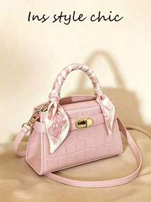 Fashionable Versatile Black Minimalist Elegant Handbag/Shoulder Bag, Suitable For Young Women, Students, Girls, Career Women And Fashion Enthusiasts - Pink - View 7