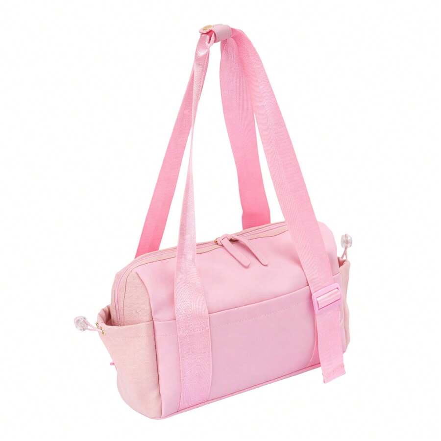 Unisex Sports Duffel Bag, Portable Weekend Travel Carry Bag For Workout & Short Trips - Pink - View 1