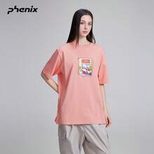 +Phenix Phoenix 戶外休閒 T 恤 中性款 2026SS 新品 涼感印花圓領針織短袖 - 蜜瓜橙 - 查看 2
