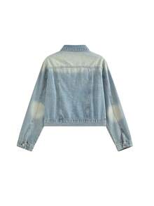 Spring/Summer New Denim Short Jacket Loose Washed Petite Vintage Fashion Elegant Top Women - Blue - View 11