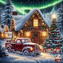1PC DIY 5D Diamond Painting Kit Christmas Theme Pattern - Round Full Diamond Art Mosaic Craft, Home Wall Decor, Frameless - Multicolor - View 13