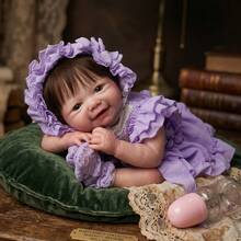 18 Inch Vivienne Silicone Baby Reborn Baby Doll Handmade Reborn Doll Gir With Rooted Hair(Anatomically Accurate) - Silicone Doll - View 2