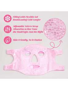 2pcs Facial Care Set Combination Includes Facial Gel Eye Mask + Facial Gel Mask, Reusable, Cold/Hot Compress, Mask Care, Travel Essential Portable - Multicolor - View 3