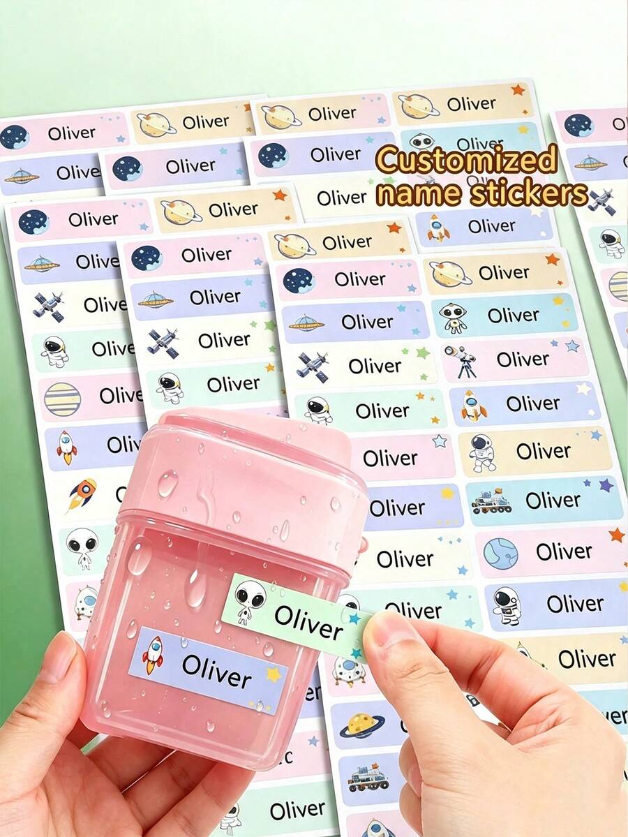100-500pcs Customized Waterproof Stickers, Personalized Name Label Stickers, Customizable Name Label Stickers, Birthday Gift, Self-Adhesive