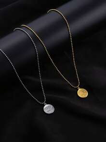 Heart Eye Face Round Bead Necklace, Cute & Fun Pendant Versatile Collarbone Chain, Ins Popular All-Match Accessory, Fresh & Minimalist Style Suitable For Daily Commute, Casual Date, Unisex, Best Friends, Couples, Delicate & Exquisite, Looks Great Worn Alone Or Layered, Perfect For Gifting Or Self-Use With Full Atmosphere - Face Pendant Necklace - View 3