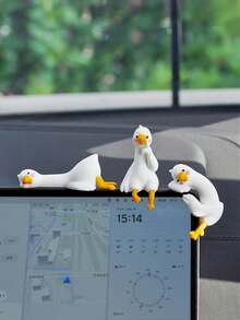 1件/2件/3件/4件可愛小鴨汽車裝飾品，防滑設計適用於儀表板，可愛卡通風格適合所有車型，迷人的內飾裝飾，精緻的禮物選擇 - A - 查看 15