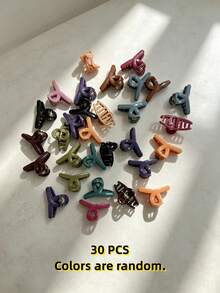 30pcs Small Random Color Cute Single-Claw Hair Clips - Multicolor - View 8