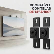 Suporte Fixo Universal ELG UNI88 Para TV 14 A 100 Pol Vesa Universal Até 100kg Com Kit Instalação - Preto - Visão 8