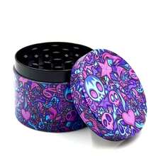 Colorful Skull Graffiti Manual Grinder - 50mm High Efficiency Herb Grinder, Vanilla Crusher, Suitable For Daily Use, With Pollen Collector, Best Gift Choice - View 3