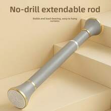 1PC Metal Drill-Free Shower Curtain Rod, Telescopic Rod, Adjustable Color, White, Black, Grey, Silver Available, Can Be Used As Curtain Rod, Wardrobe Rod, Clothes Drying Rod, Suitable For Living Room, Door, Window, Bathroom, Balcony And Other Multiple Scenes - 25 Phnom Penh - View 22