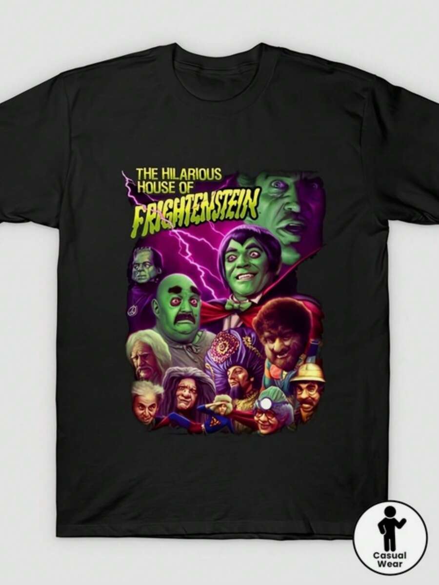 Local The Hilarious House Of Frightenstein 97 T-Shirt By Pop Fan Shop, Casual Style WS1N - Black - View 1