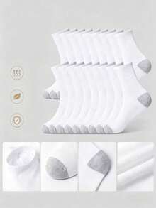 Combination Pack Classic Black, White, Grey 3-Color Unisex Mid-Calf Socks, Soft And Comfortable, Suitable For Daily Wear - A - View 2