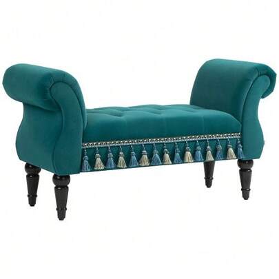 Luxury Velvet Upholstered Bench 117 X 40 X 58 Cm For Living Room