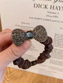 4/2 Elegant Diamond Bow Soft Vintage High Elasticity Non-Slip Premium Ponytail Hair Clip Hair Accessory For Women Daily Commute - Multicolor - View 2