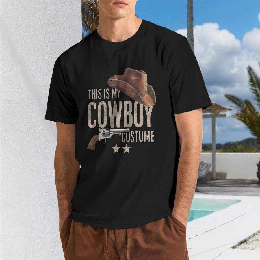 Cowboy Costume Design 180g Pure Cotton Men's Tshirt Comfort Fit Leisure - 款式 - 查看 1