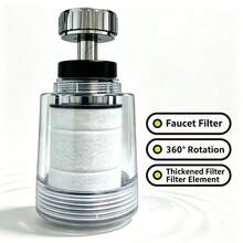 這款水龍頭濾水器適用於大多數標準水龍頭接口,無需複雜工具即可快速手動安裝與拆卸。採用透明外殼設計,方便您視覺監控濾芯使用狀況並及時更換。支持 360 度自由旋轉,可靈活調整出水角度以滿足不同使用場景,濾芯更換過程便捷 - 多色 - 查看 3