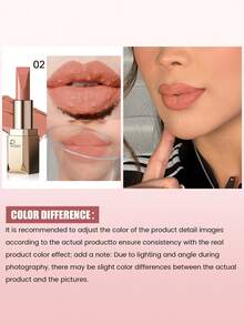 Pudaier 1 buah Lipstik Pink Nude Tahan Air dan Tidak Pudar, Cocok untuk Semua Warna Kulit, Hadiah Hari Valentine yang Sempurna untuknya - 02 - View 6