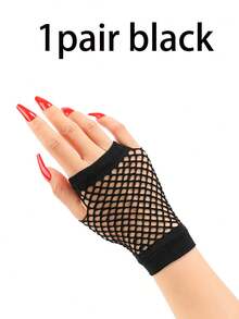Women Short Mesh Gloves Short Fishnet Gloves For Women And Girls Mesh Decor Party Gloves For Travel Fall Home Decor Wedding Room Dorm Camping Birthday Gift Travel Christmas And Halloween Daily Outdoor Back To School Essential Accessory - Multicolor - View 11