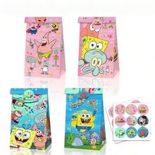 100pcs Multi-Theme Birthday & Holiday Gift Bags Set, Includes Cute Party Gift Bags And Tote Gift Bags, Suitable For Birthdays, Events And Celebrations, Includes 12 Paper Bags And 18 Stickers, Suitable For Fans - Style E - View 8