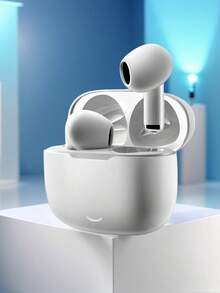 True Wireless Bluetooth Earbuds With Built-In Microphone For Clear Calls, Long Battery Life, Sweat-Resistant Design, Compatible With IOS And Android Devices, Suitable For Fitness, Running And Daily Use - White - View 1