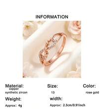 1pc Fashion Romantic Infinity Symbol Heart Shaped Women's Ring, Valentine's Day Gift, Suitable For Date And Confession - Rose Gold - View 8
