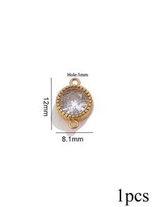 1pc Stainless Steel 18K Gold-Plated Double-Hole Star-Shaped Round Connectors For DIY Bracelet And Necklace Jewelry Making - Connector - View 12