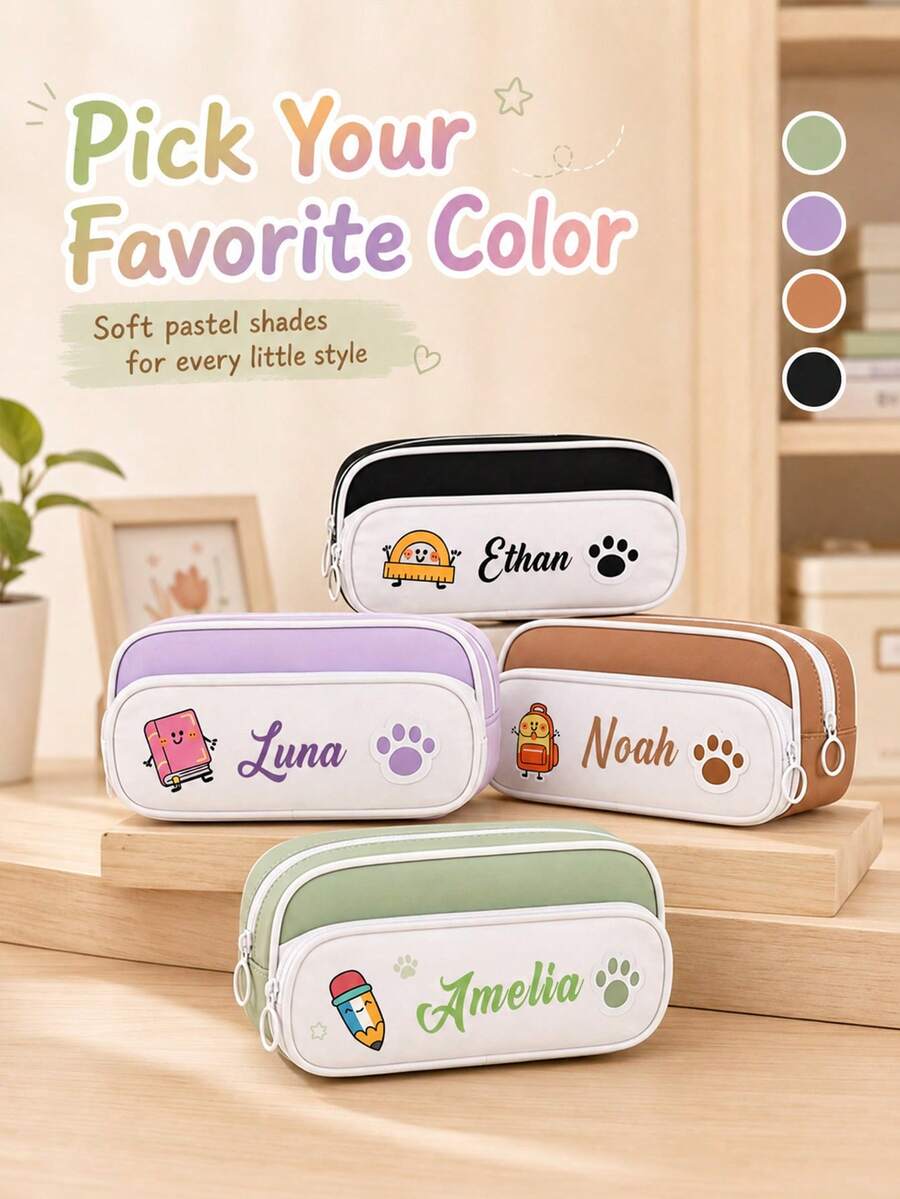 1pc Customizable 3D Cartoon Pencil Case, High-Quality Cute Large Capacity Pencil Bag Makeup Storage Box, Suitable For Back To School Gift