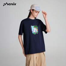 +Phenix Phoenix Outdoor Casual T-Shirt Unisex 2026SS New Cool-Touch Printed Crew Neck Knit Short Sleeve - Deep Sea Blue - View 2