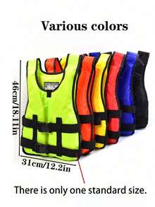 1pc Adult Life Jacket, High Buoyancy, Adjustable Shoulder Straps, Breathable Quick-Dry, Neoprene Outer Material, Thickened Anti-Collision, Suitable For Swimming, Diving, Motorboat And Fishing, Beach Essential, Swimming Pool Float - Black - View 5
