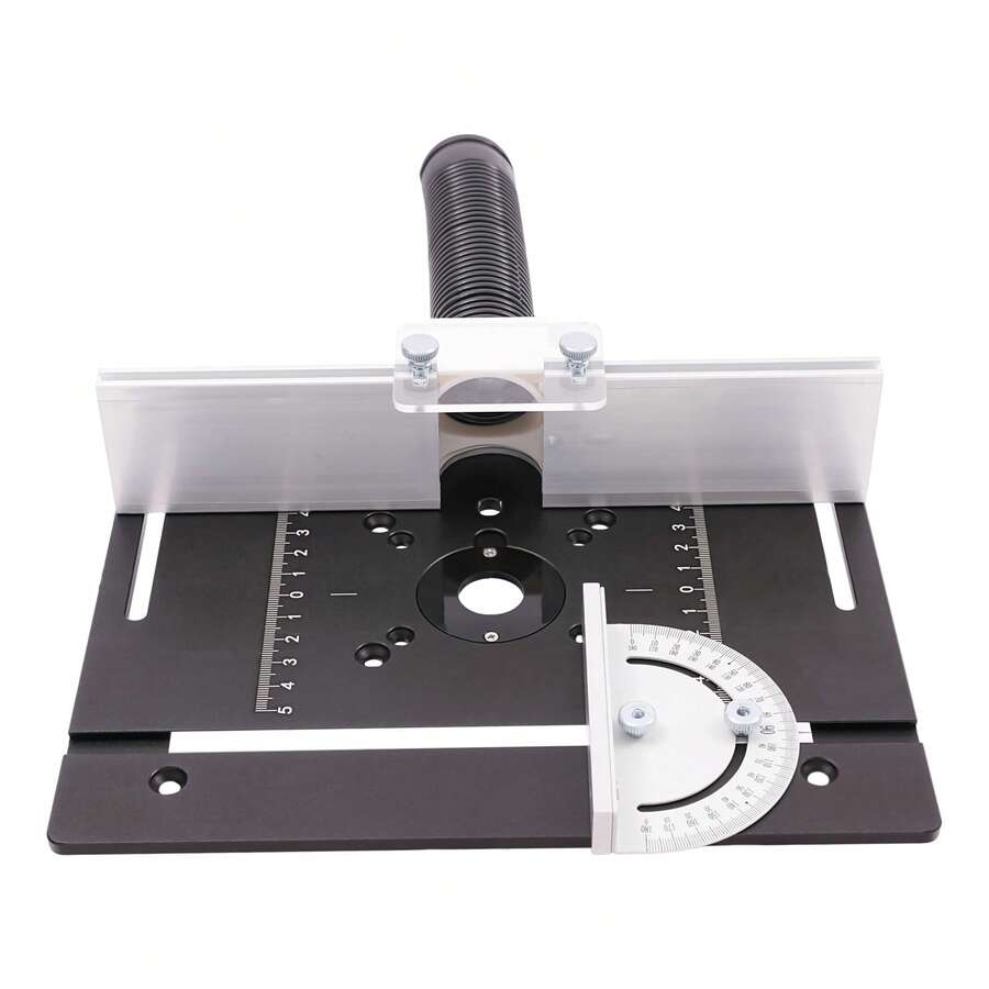 Black Folding Plate Made Of Aluminum Alloy For Woodworking Engraving Machines, Durable Milling Cutter Folding Base Plate For Wood Milling, Auxiliary Tool For Trimming Wood Carving, Edge Routing And DIY Carpentry Projects - A - View 1